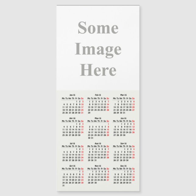 Kalendervorlage 2016 magnetkarte (Vorderseite)