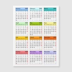 Kalendervorlage 2022 magnetkarte