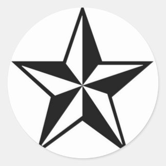 KALER STAR RUNDER AUFKLEBER