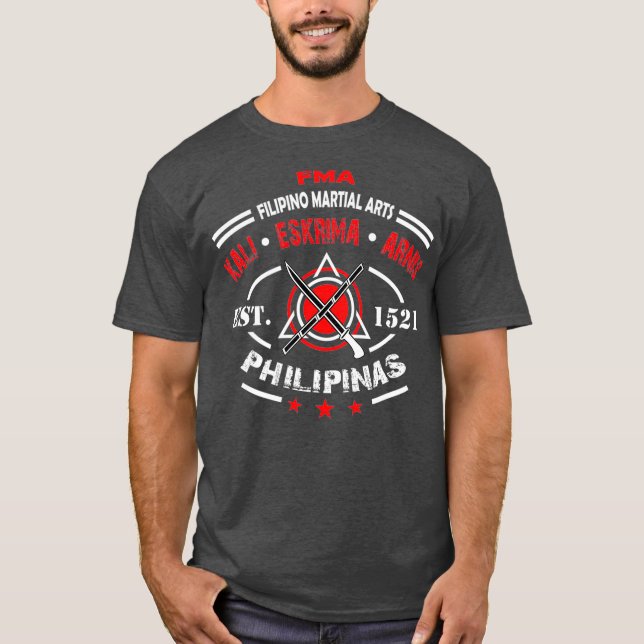 Kali Filipino Kampfkunst Arnis Eskrima T-Shirt (Vorderseite)