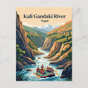 Kali Gandaki Fluss White Water Rafting Nepal Postkarte