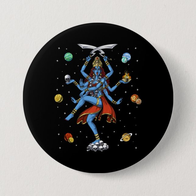 Kali Hindu Goddess Button (Vorderseite)