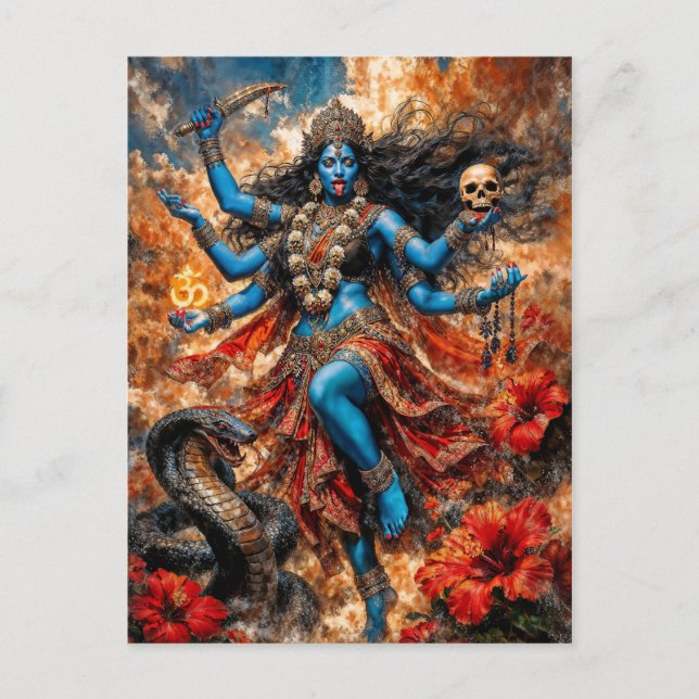 Kali Ma Fantasy-Illustration Postkarte (Vorderseite)