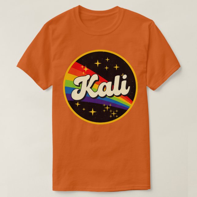 Kali Rainbow im Weltraum Vintager Stil T-Shirt (Design vorne)