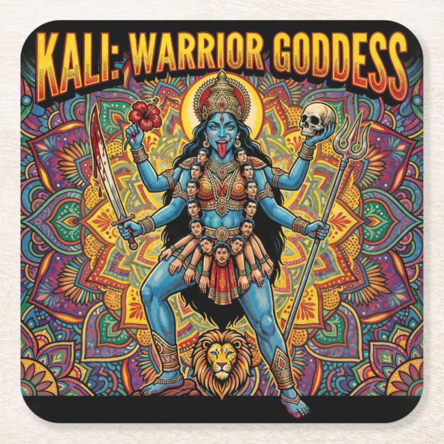 Kali Warrior Goddess Rechteckiger Pappuntersetzer (Vorderseite)