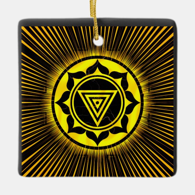 Kali Yantra Golden Rise Pen Keramikornament (Vorderseite)