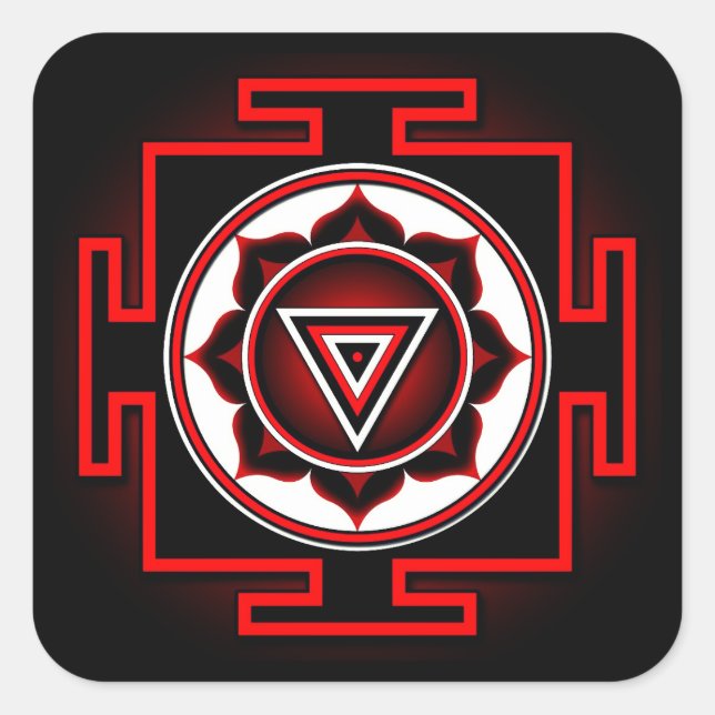 Kali Yantra Quadratischer Aufkleber (Vorderseite)