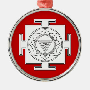Kali Yantra Verzierung Silbernes Ornament