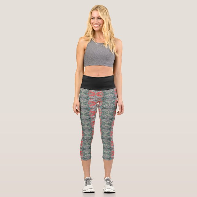 Kalider-Zaubermuster Capri Leggings (Vorderseite)
