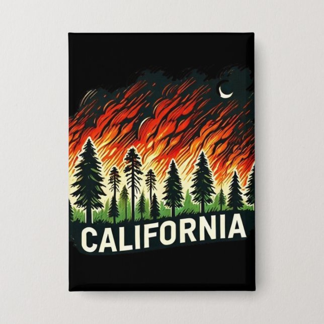 KALIFORNIA FIRE Schlüsselanhänger Button (Vorderseite)