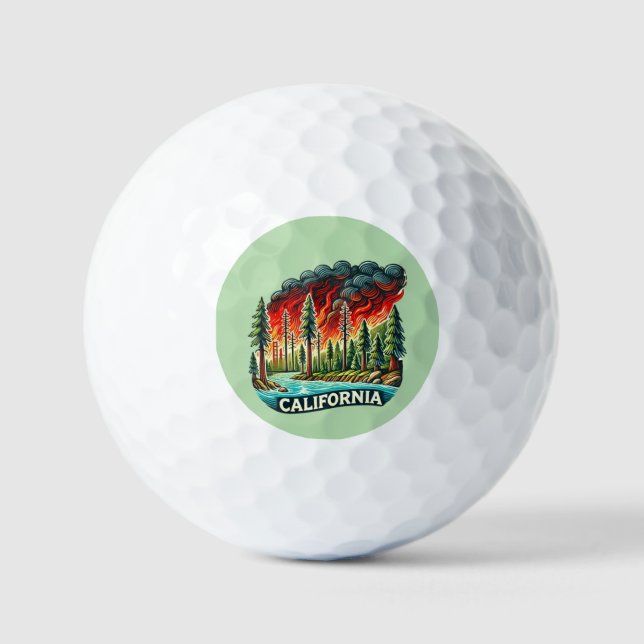 KALIFORNIA FIRE Schlüsselanhänger Golfball (Vorderseite)