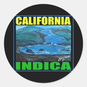 KALIFORNIA INDICA RUNDER AUFKLEBER