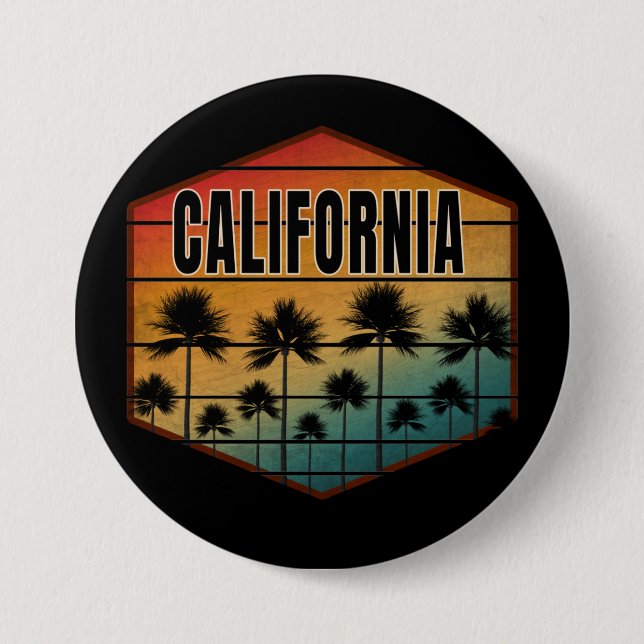 KALIFORNIA SUNSET PALM TREMEN SOMMER BUTTON (Vorderseite)