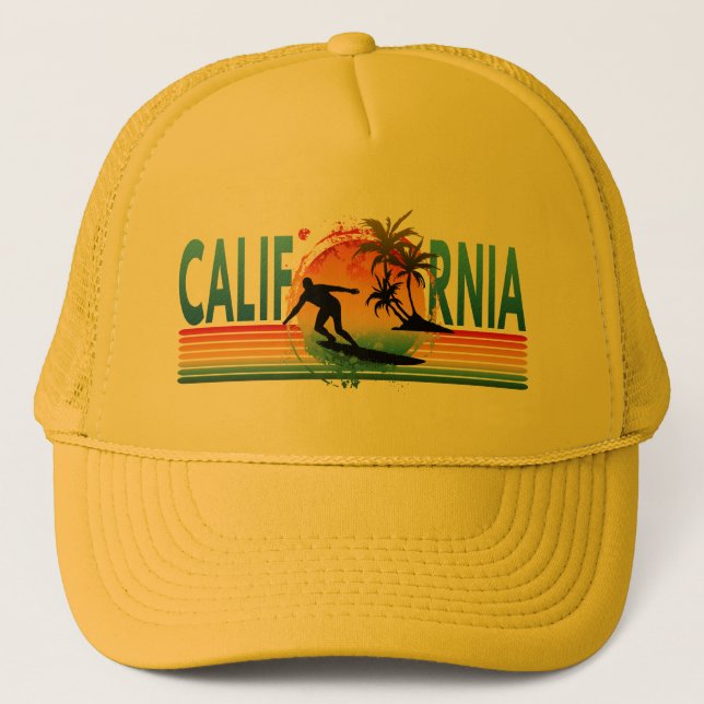 KALIFORNIA SUNSET SOMMERTRUCKHAT TRUCKERKAPPE (Vorderseite)