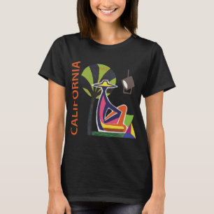 Kalifornien Abstract Modern Art Reise T-Shirt