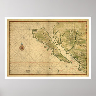 Kalifornien als Insel 1650 Poster