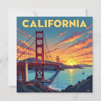 Kalifornien-Andenken | Die Golden Gate Bridge Blan Feiertagskarte