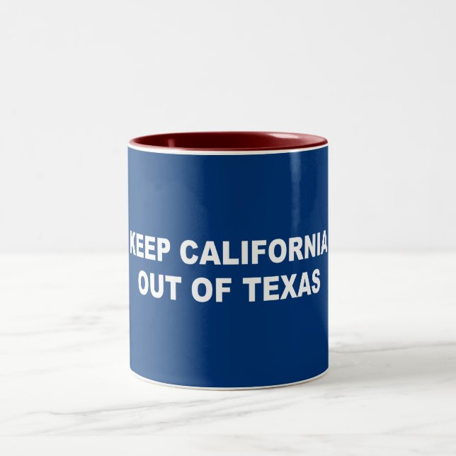 Kalifornien aus Texas behalten Zweifarbige Tasse (Mittel)