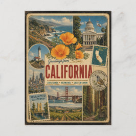Kalifornien Authentische Vintage-Postkarte Postkarte