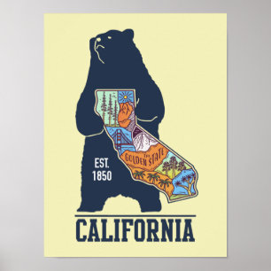 Kalifornien Bär Golden State Poster