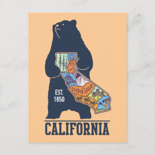 Kalifornien Bär Golden State Postkarte
