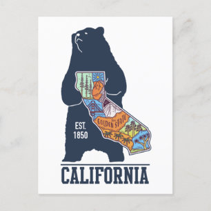 Kalifornien Bär Golden State Postkarte