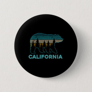 Kalifornien Bär Vintage Retro Natur Wandern Andenk Button