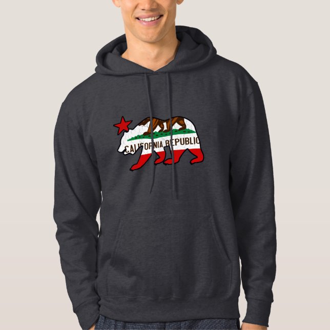Kalifornien-Bärn-Flagge (Vintages beunruhigt) Hoodie (Vorderseite)