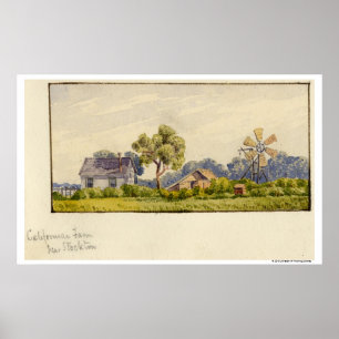 Kalifornien-Bauernhof, nahe Stockton Poster