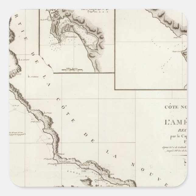 Kalifornien bis El Rosario Quadratischer Aufkleber (Vorderseite)