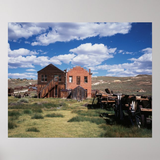 Kalifornien, Bodie Staat Historic Park, Ein alter Poster (Vorne)