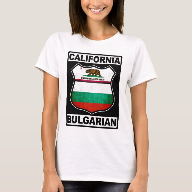 Kalifornien, Bulgarisches amerikanisches Erbe T-Shirt (Vorderseite)