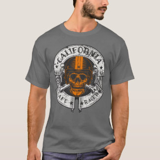 Kalifornien Cafe Racer Motorrad-Rennfahrer-Geschen T-Shirt
