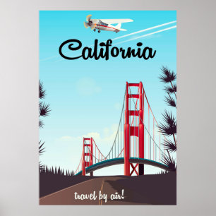 Kalifornien Cartoon-Reiseplakat Poster