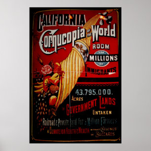 Kalifornien Cornucopia der Welt Poster