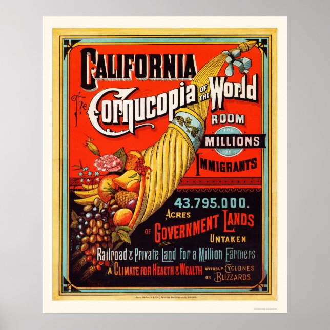 Kalifornien - Cornucopia of the World Poster (Vorne)