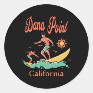 Kalifornien Dana Point Ca Surfer Surfen Strand Fis Runder Aufkleber