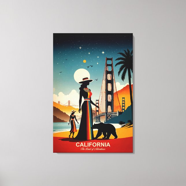 Kalifornien: Das Land der Abenteuer Leinwanddruck (Vorderseite)