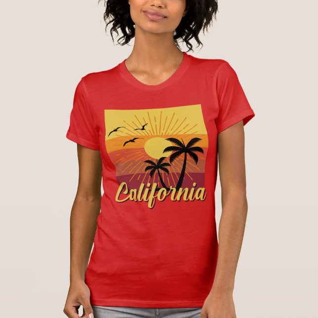 Kalifornien-Design - Frauen-Bella+Leinwand-Slim-Fi T-Shirt (Vorderseite)