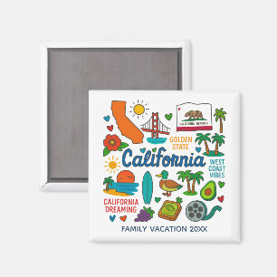 Kalifornien Familien-Trip Andenken individuell Magnet