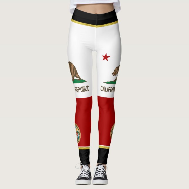 Kalifornien-Flagge Leggings (Vorderseite)