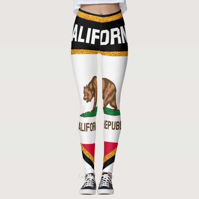 Kalifornien-Flagge Leggings (Vorderseite)