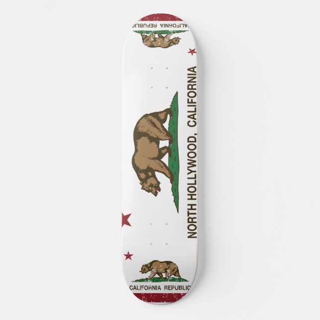 Kalifornien-Flagge Nordhollywood Skateboard (Vorderseite)