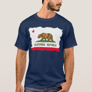 Kalifornien-Flaggen-Riss heraus T-Shirt