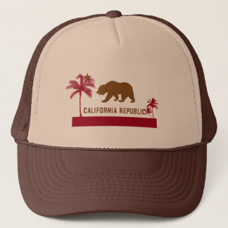 Kalifornien-Flaggen-T - Shirt - Palmen u. Strand Truckerkappe