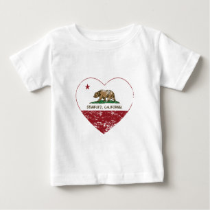 Kalifornien-Flaggenstanford-Herz beunruhigt Baby T-shirt