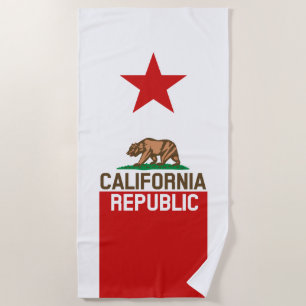 KALIFORNIEN - Flaggenstern der Republik KALIFOREN  Strandtuch
