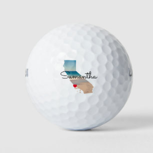 Kalifornien-Form-Herz-Foto Golfball