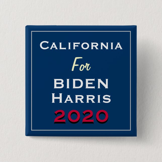 KALIFORNIEN FÜR BIDEN HARRIS 2020 Square Button (Vorderseite)