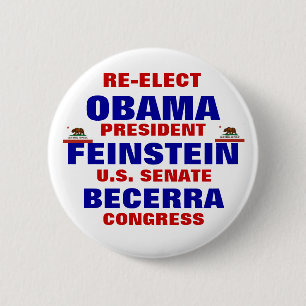 Kalifornien für Obama Feinstein Becerra Button